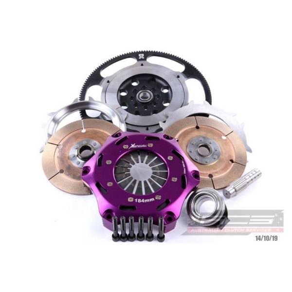 Xtreme 184mm Performance Solid Ceramic Twin Plate Clutch Kit w/ Single Mass Conversion Flywheel