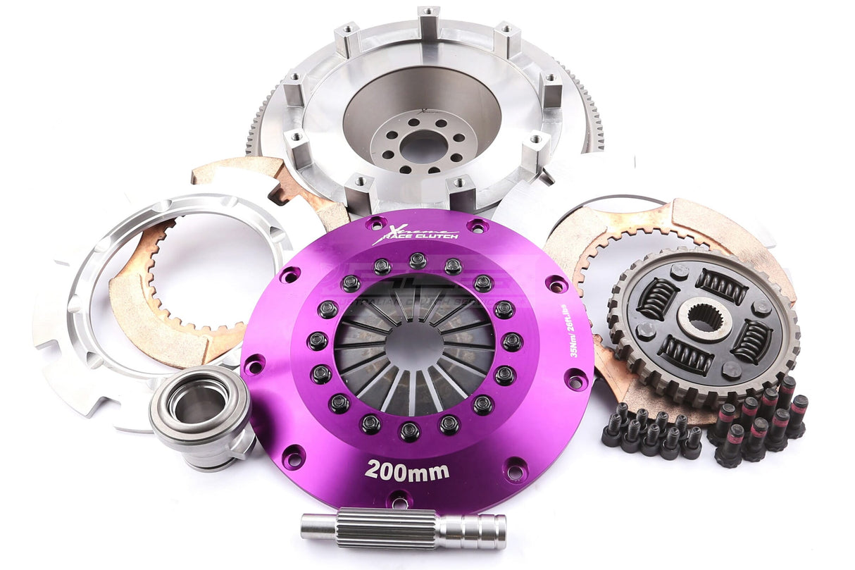 Xtreme 200mm Twin Plate Sprung Ceramic Clutch Kit incl. SMF Nissan 350Z Z33/Skyline 350GT V35 VQ35DE 3.5L 02-07 KNI20523-2B
