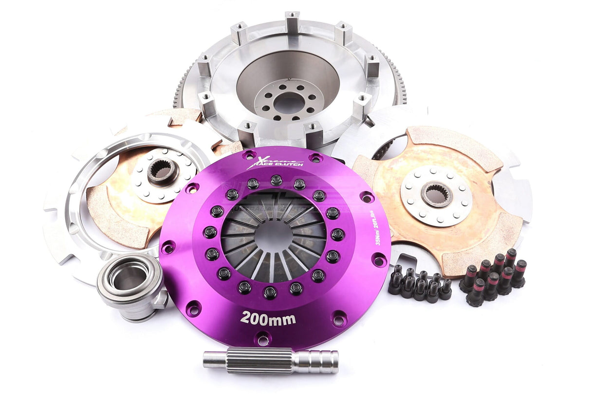 Xtreme 200mm Twin Plate Solid Ceramic Clutch Kit incl. SMF Nissan 350Z Z33/Skyline 350GT V35 VQ35DE 3.5L 02-07 KNI20523-2E