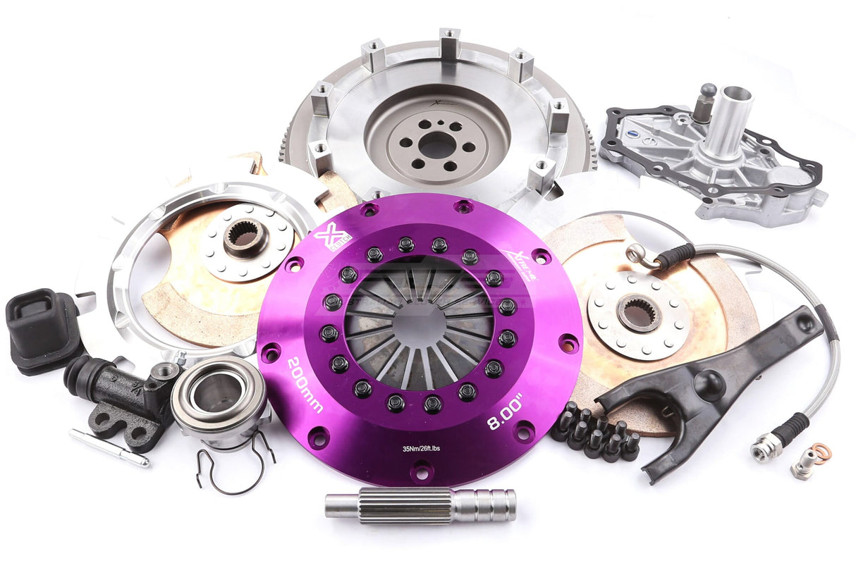 Xtreme 200mm Twin Plate Solid Ceramic Clutch Kit incl. Flywheel Nissan Skyline GT-R R32, R33/25GT, 25GT-T R34 KNI20526-2E