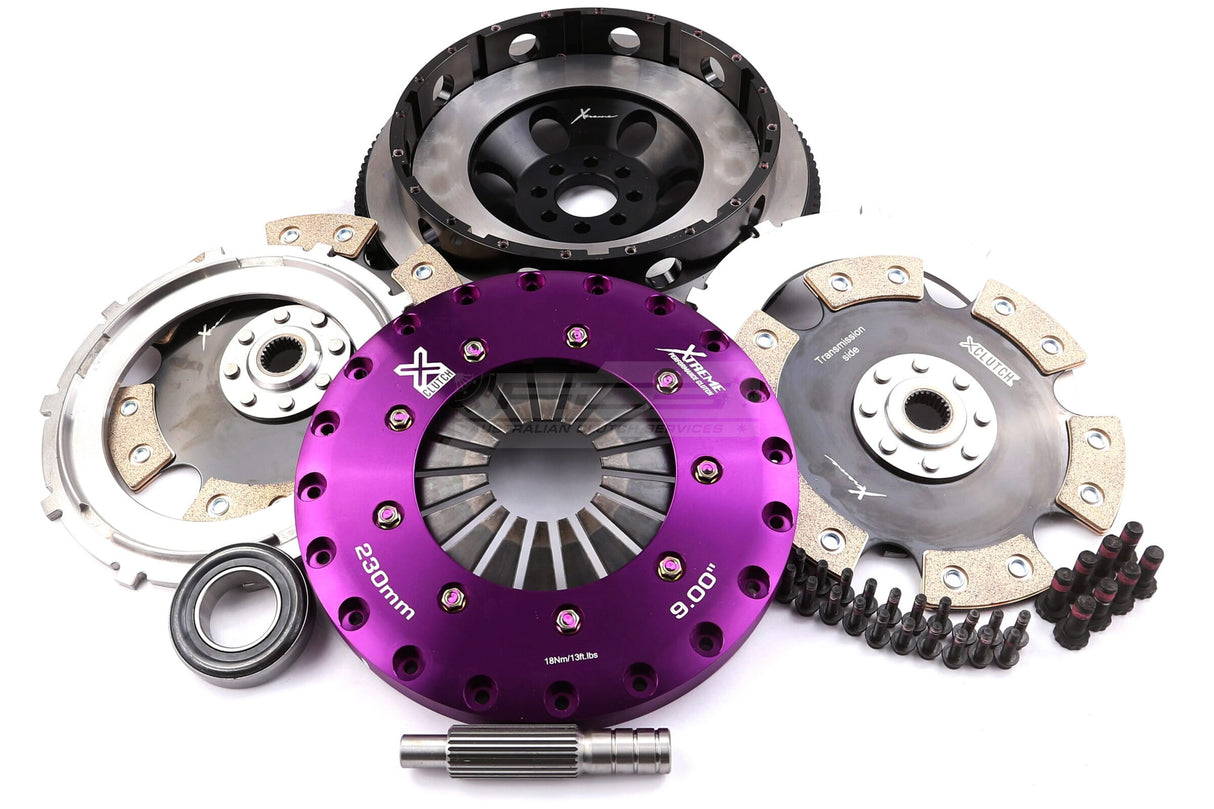 Xtreme 230mm Twin Plate Solid Ceramic Clutch Kit incl. SMF Nissan 350Z Z33/Skyline 350GT V35 VQ35DE 3.5L 02-07 KNI23543-2E