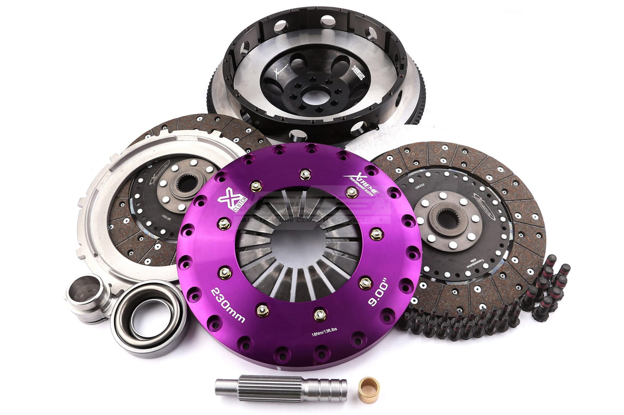 Xtreme 230mm Twin Plate Solid Organic Clutch Kit incl. SMF Nissan 350Z Z33/Skyline 350GT V35 VQ35DE 3.5L 02-07 KNI23543-2G
