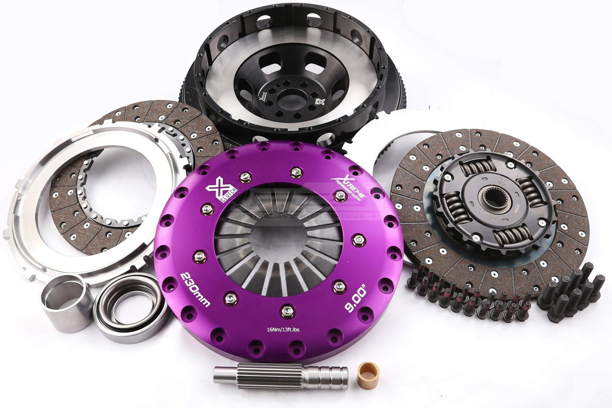 Xtreme 230mm Twin Plate Sprung Organic Clutch Kit incl. Flywheel Nissan Z RZ34 VR30DDTT 3.0L 22+ KNI23561-2A
