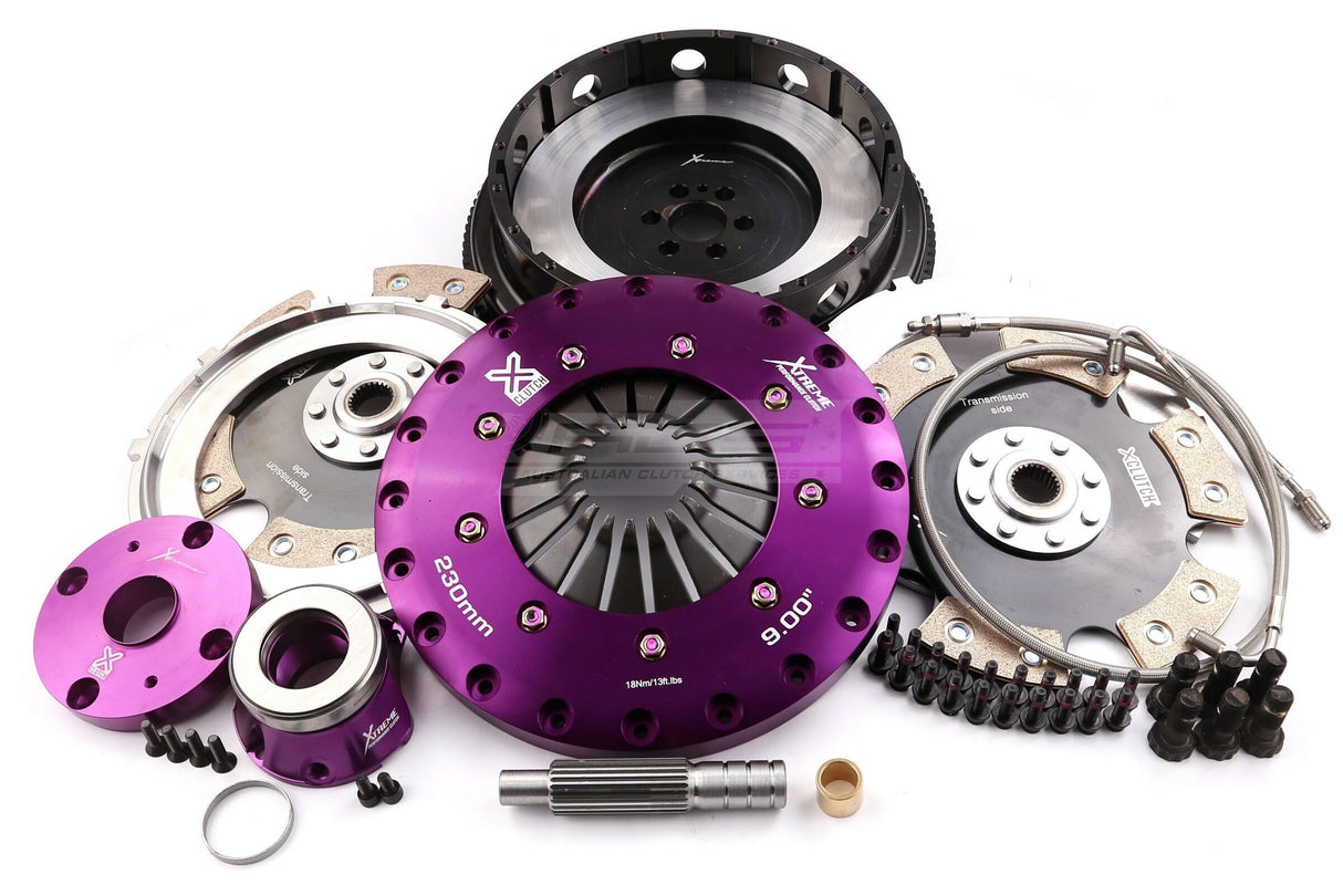 Xtreme 230mm Twin Plate Solid Ceramic Clutch Kit incl. SMF & CSC Nissan Skyline GT-R R34 RB26DETT 2.6L 99-02 KNI23683-2E