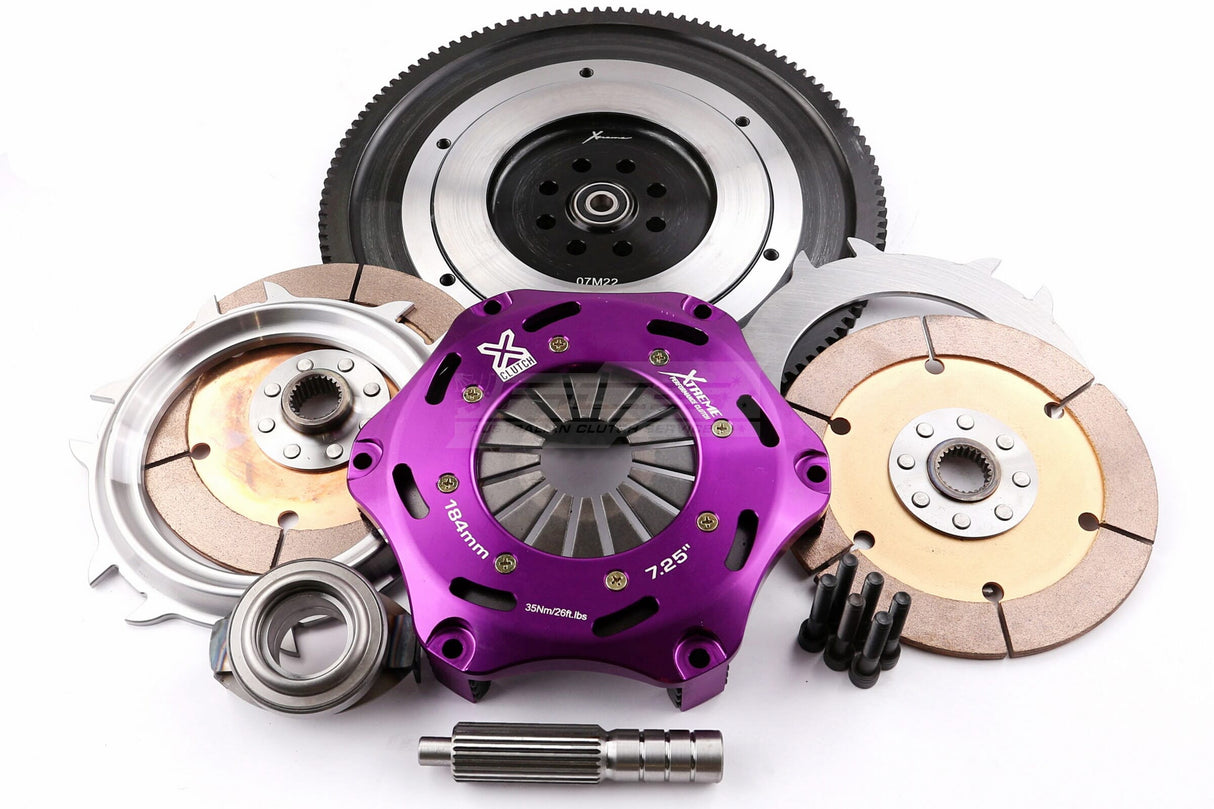 Xtreme 184mm Twin Plate Solid Ceramic Clutch Kit incl. Flywheel Subaru WRX 06-17/FXT 05-13/Liberty GT 09-14 (5MT Push Type) KSU18526-2E