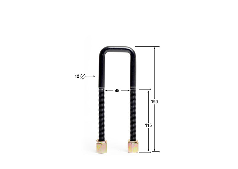 Whiteline Square U Bolts 45mm ID, 175mm Length, 12mm Thread
