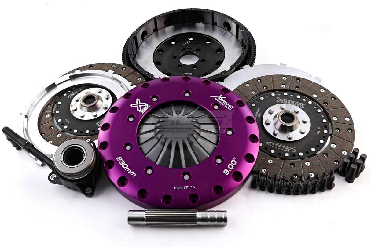 Xtreme 230mm Twin Plate Solid Organic Clutch Kit incl. SMF & CSC Audi A3 8P 2.0TFSI/VW Golf Gti Mk5, Mk6/Golf R Mk6 KVW23696-2G