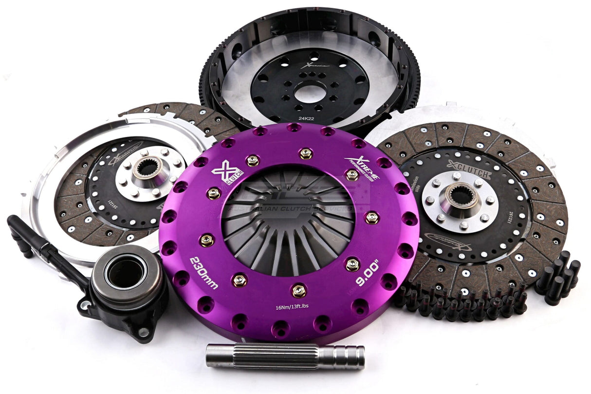 Xtreme 230mm Twin Plate Solid Organic Clutch Kit incl. SMF & CSC Audi S3 8V 2.0TFSI/VW Golf GTi Mk6, Mk7, Mk7.5 (8-Bolt) KVW23698-2G