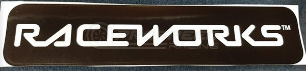 Raceworks "Raceworks Logo" Sticker B&W 700mm X 110mm MER-114 | Pro Speed Racing