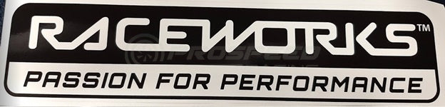 Raceworks "Raceworks Passion For Performance" Sticker B&W 400mm X 90mm MER-116 | Pro Speed Racing