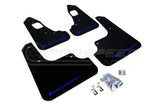 Rally Armor UR Mud Flaps Black/Blue Logo OPEN BOX - Mitsubishi Evo X CZ4A