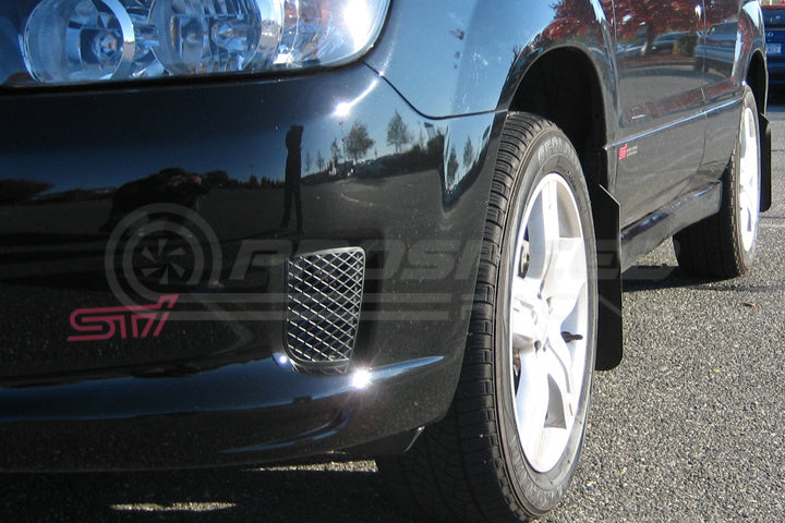 Rally Armor Basic Mud Flaps Black/Black Logo - Subaru Forester Inc XT SG 03-08 MF5-BAS-BLK