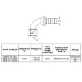 Mishimoto 45-Degree Push Lock Fitting