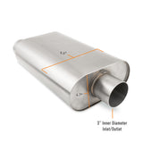 Mishimoto Universal Muffler with 3.0" Offset Inlet/Outlet - Brushed