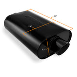 Mishimoto Muffler with  2.5" Center Inlet/Outlet, Angled Tip - Black