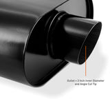 Mishimoto Muffler with  3" Center Inlet/Outlet, Angled Tip - Black