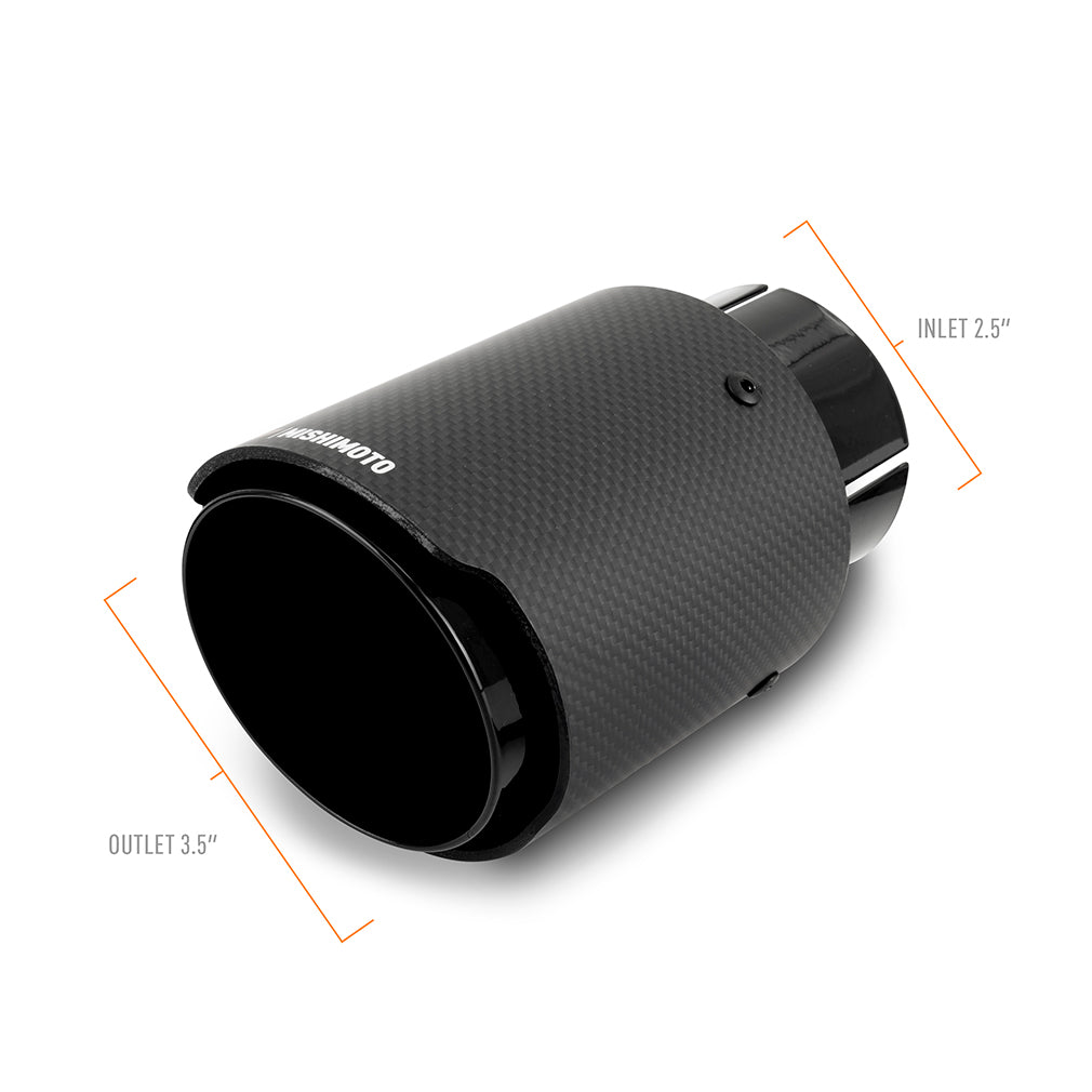 Mishimoto Carbon Fiber Muffler Tip, 2.5" Inlet, 3.5" Outlet - Black