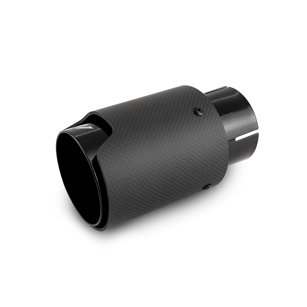 Mishimoto Carbon Fiber Muffler Tip, 2.5" Inlet, 3.5" Outlet - Black w/ M Logo