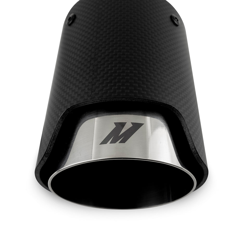 Mishimoto Carbon Fiber Muffler Tip, 2.5" Inlet,3.5" Outlet - Polished w/ M Logo
