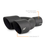 Mishimoto Dual Offset Tips, 2.5" Inlet, 3" Outlet, Slash Cut