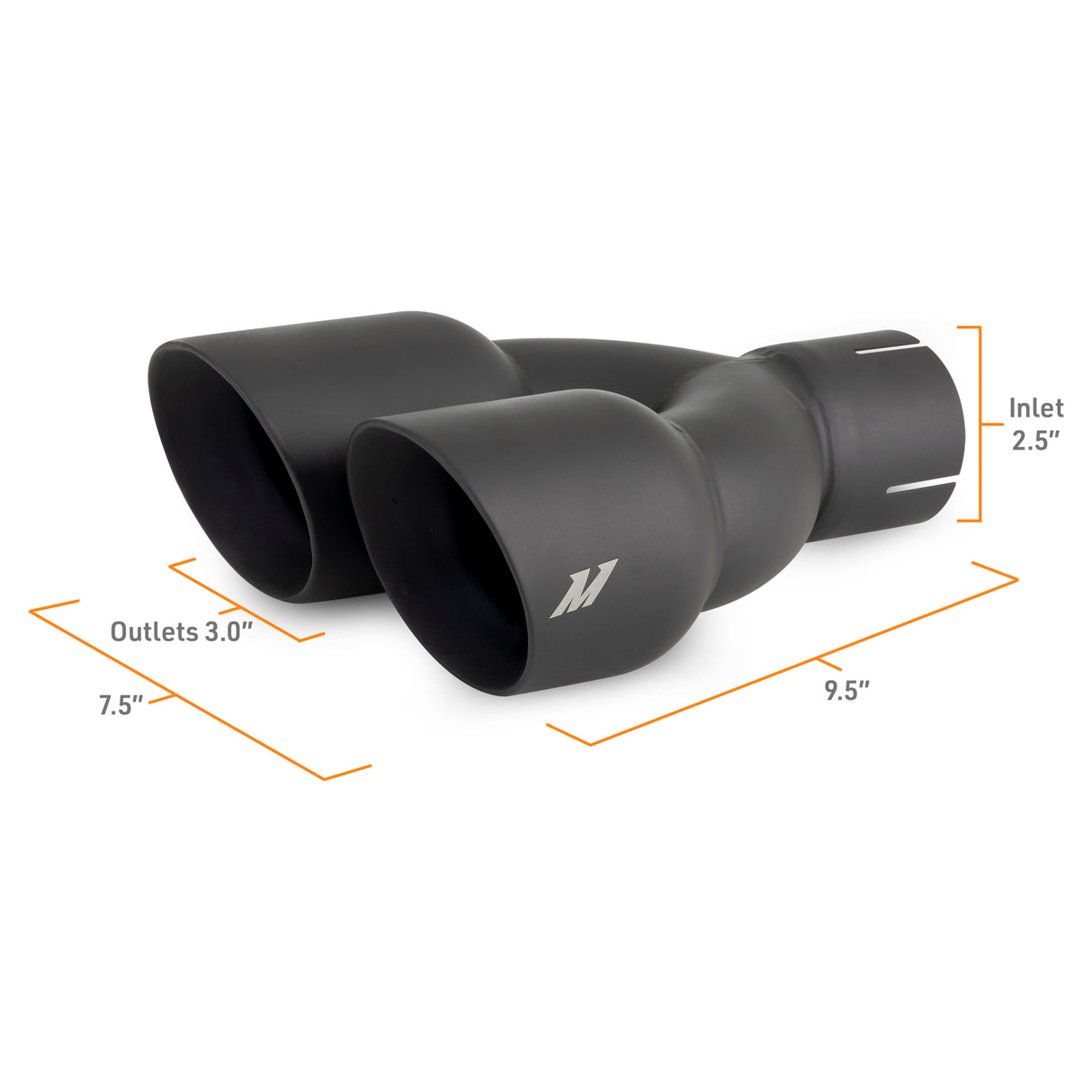 Mishimoto Dual Offset Tips, 2.5" Inlet, 3" Outlet, Slash Cut