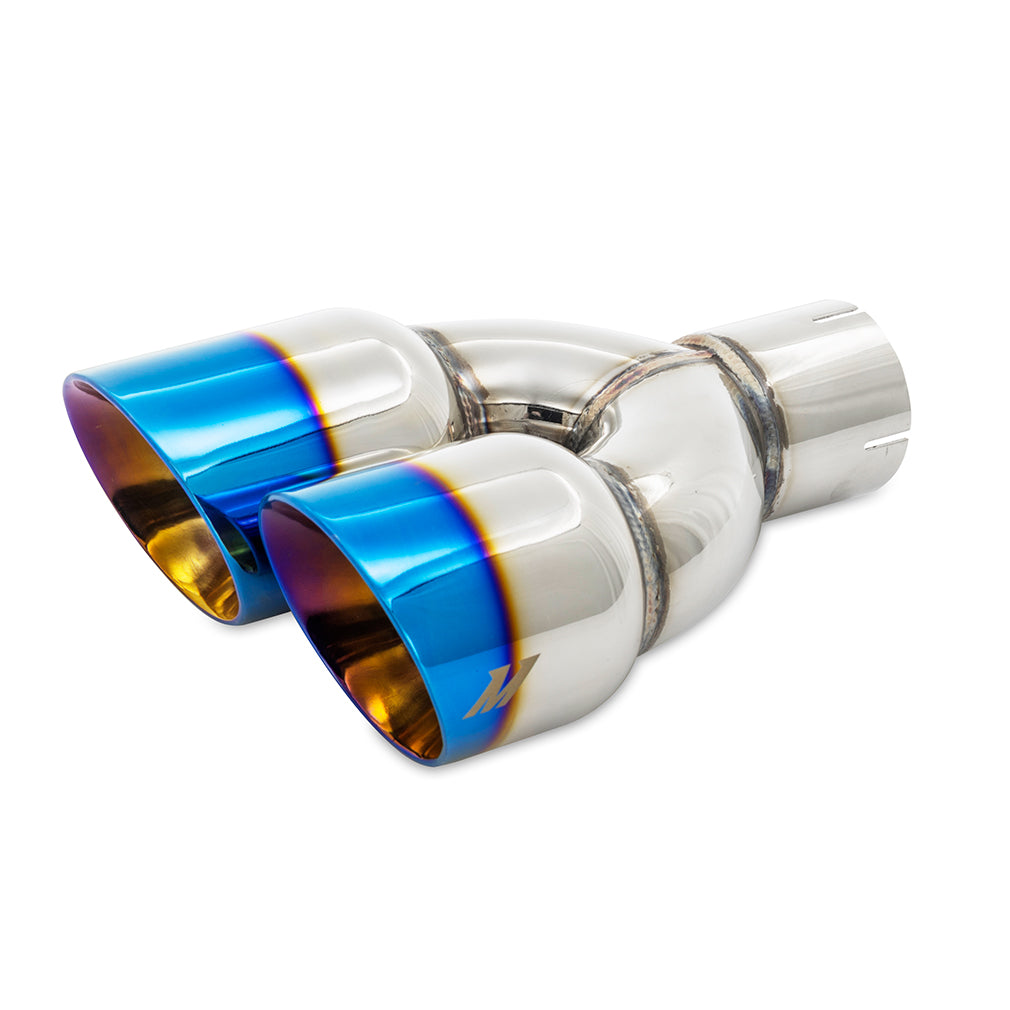 Mishimoto Dual Offset Tips, 2.5" Inlet, 3" Outlet, Slash Cut