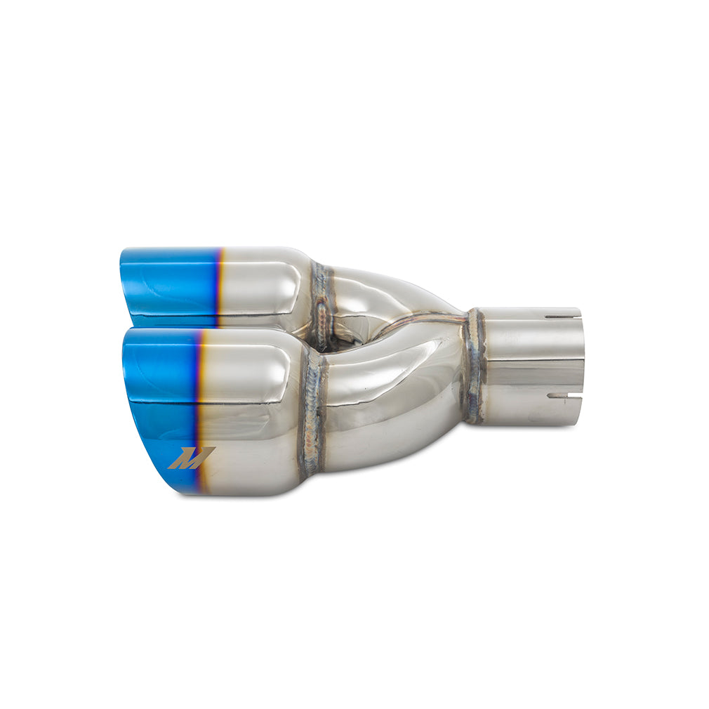 Mishimoto Dual Offset Tips, 2.5" Inlet, 3" Outlet, Slash Cut