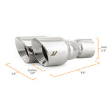 Mishimoto Dual Offset Tips, 2.5" Inlet, 3" Outlet, Slash Cut