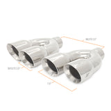 Mishimoto Universal Steel Muffler Tip, 2.5" Inlet, Dual Y, Polished