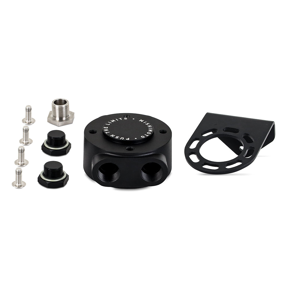 Mishimoto Remote Oil Filter Mount 3/4"-16 Thread - Black