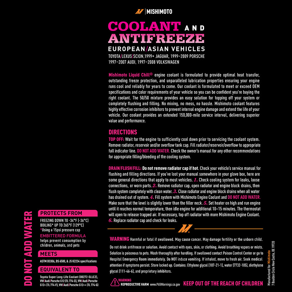Mishimoto Liquid Chill EG Coolant - Pink/Red