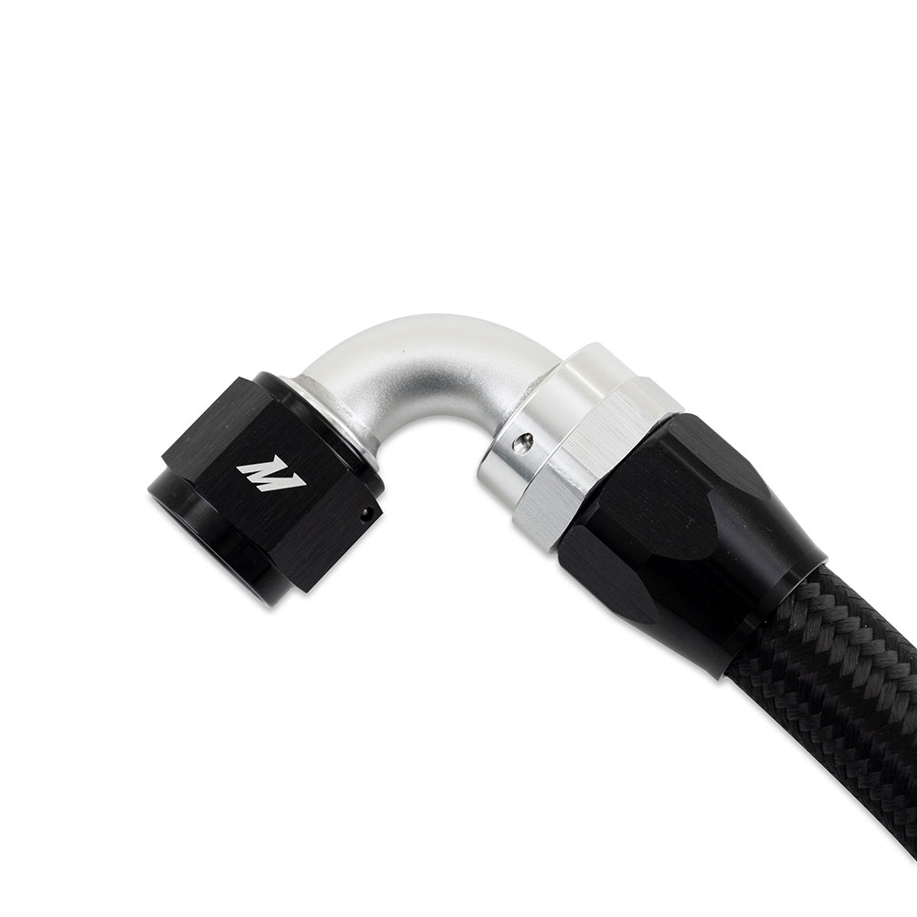 Mishimoto 4ft SS Braided Hose with -10AN Straight/90 Fittings - Black Nylon