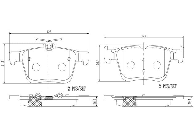 Brembo NAO Ceramic Brake Pad Set Rear