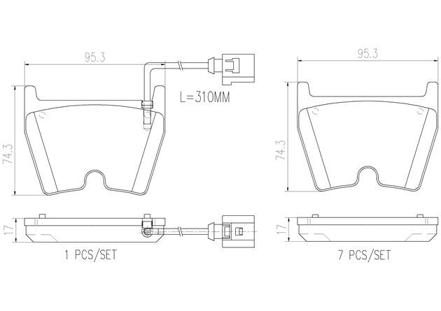 Brembo NAO Ceramic Brake Pad Set Front