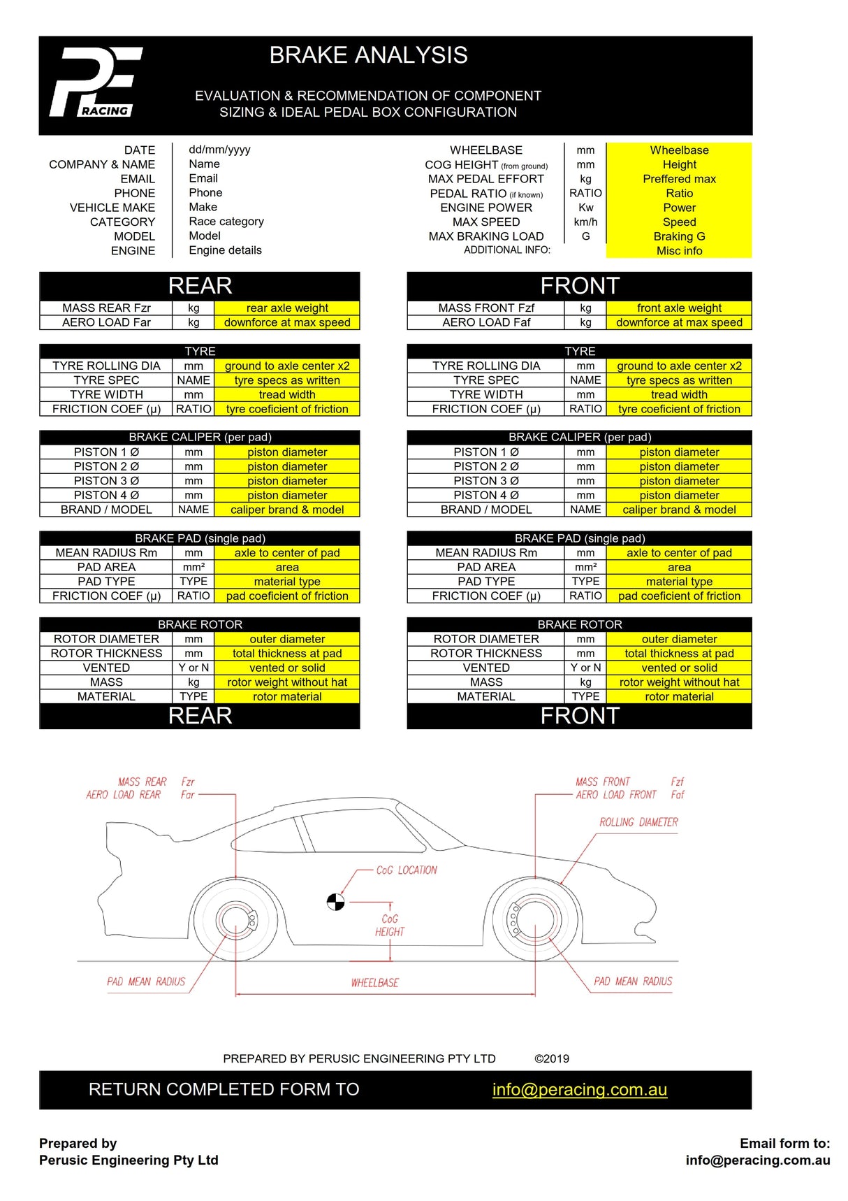 PE Racing Brake Analysis - Optimise Your Brake Package