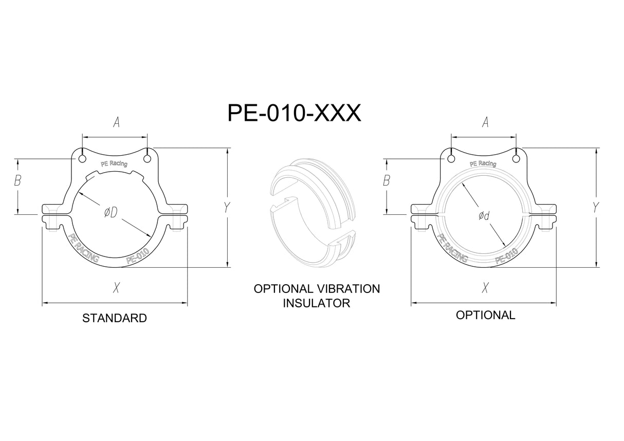 PE Racing Tube Clamp Mounting Brackets
