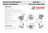 PE Racing Auto 2 Pedal Box - Billet