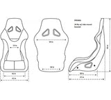 NRG "PRISMA Edition" FRP Race Bucket Seat Large - Black Pearl Shell/Black Alcantara Suede
