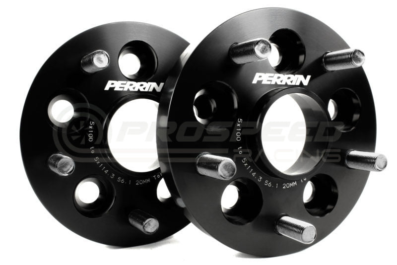 Perrin Wheel Adaptors 5x100 to 5x114.3 20mm Subaru WRX 94-14/BRZ/Toyota 86 PSP-WHL-220BK | Pro Speed