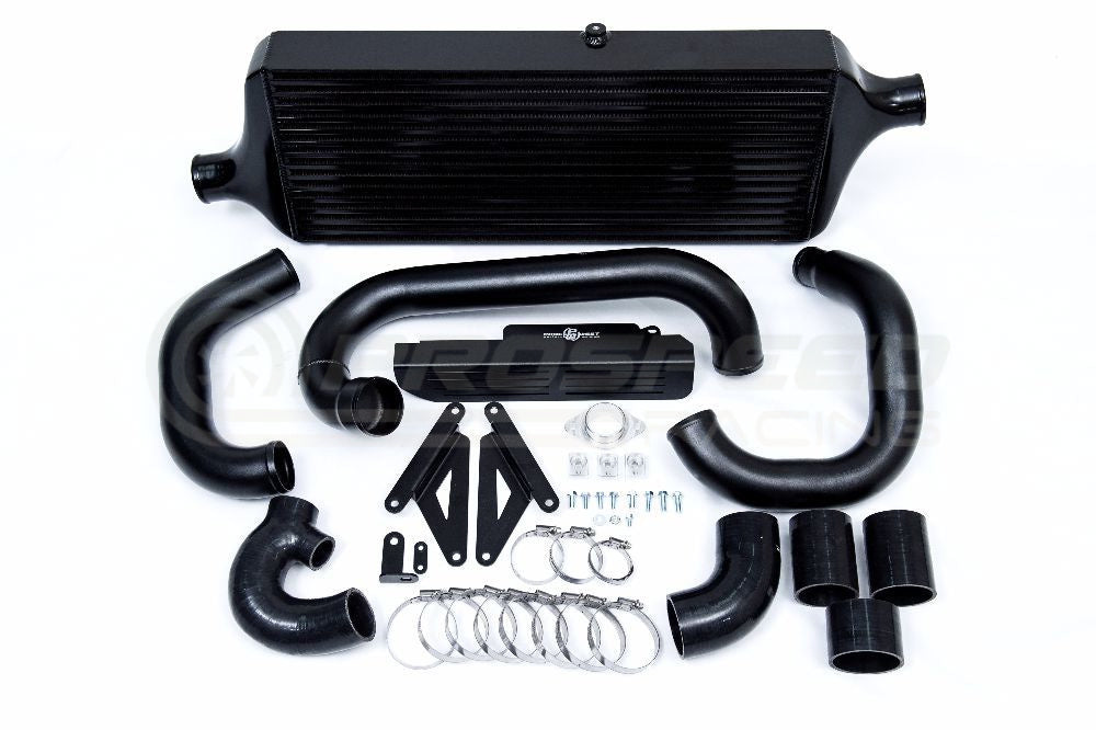 Process West Front Mount Intercooler Kit w/Silver Core, Black Piping - Subaru WRX VA 15-21 PWFMIC07