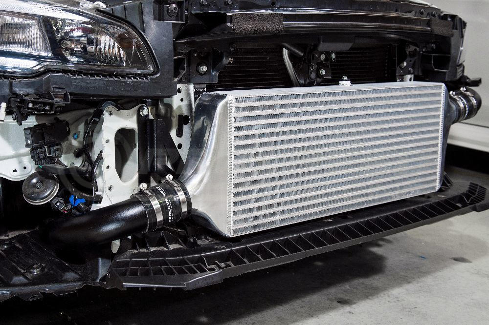 Process West Front Mount Intercooler Kit w/Silver Core, Black Piping