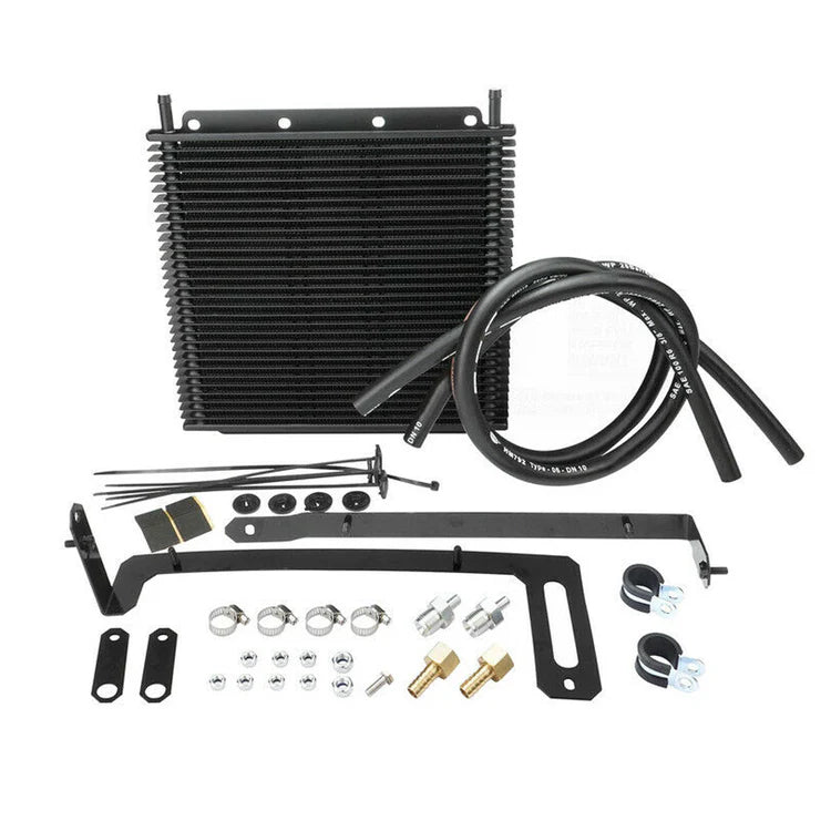 PWR Trans Oil Cooler Kit 280 x 255 x 19mm 3/8" Barbed - Universal Fit