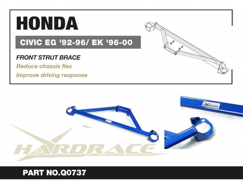 Hardrace Front 3 Point Strut Brace - Black
