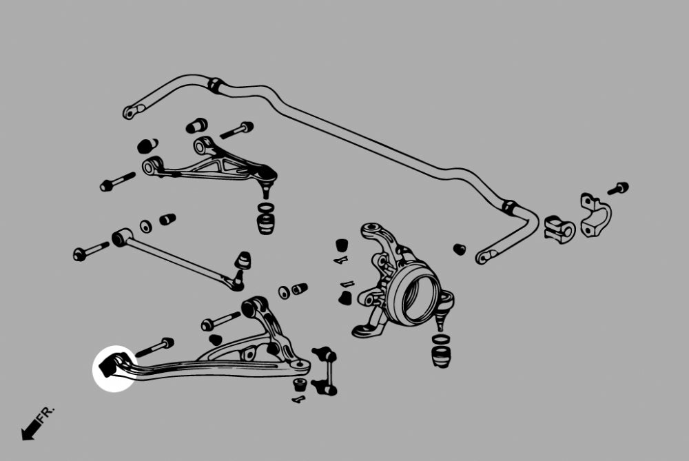 Hardrace Rear Lower Arm Bushing - Front Body Side