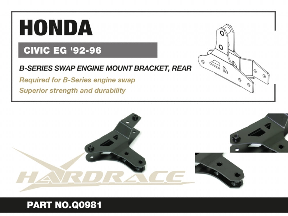 Hardrace B-Series VTEC Swap Engine Mount Rear Bracket