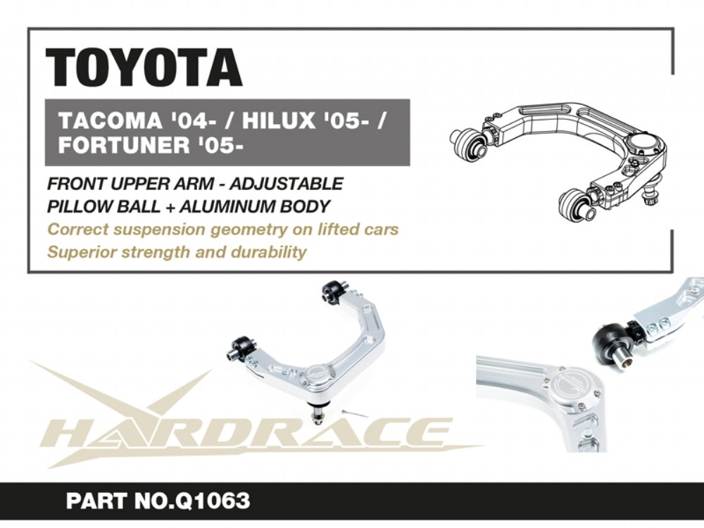 Hardrace Front Adjustable Upper Arm - Billet