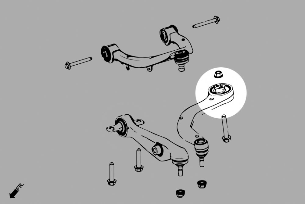 Hardrace Front Lower Rear Curved Arm Bushing