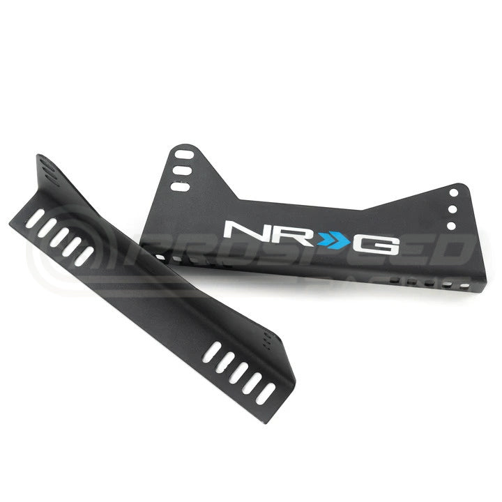 NRG Racing Seat Side Mount Brackets w/NRG Logo PAIR RSC-100MB-NRG | Pro Speed Racing