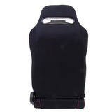 NRG Reclinable Sport Bucket Seat PAIR - Black Cloth w/Red Stitch