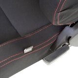 NRG Reclinable Sport Bucket Seat PAIR - Black Cloth w/Red Stitch